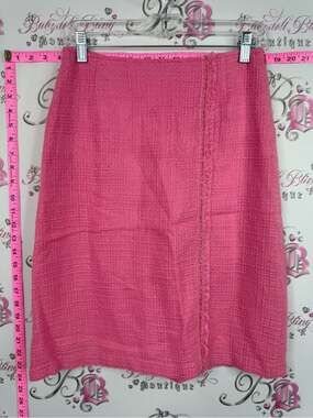 WANKO skirt tweed look  Pink Textured Pencil Skirt